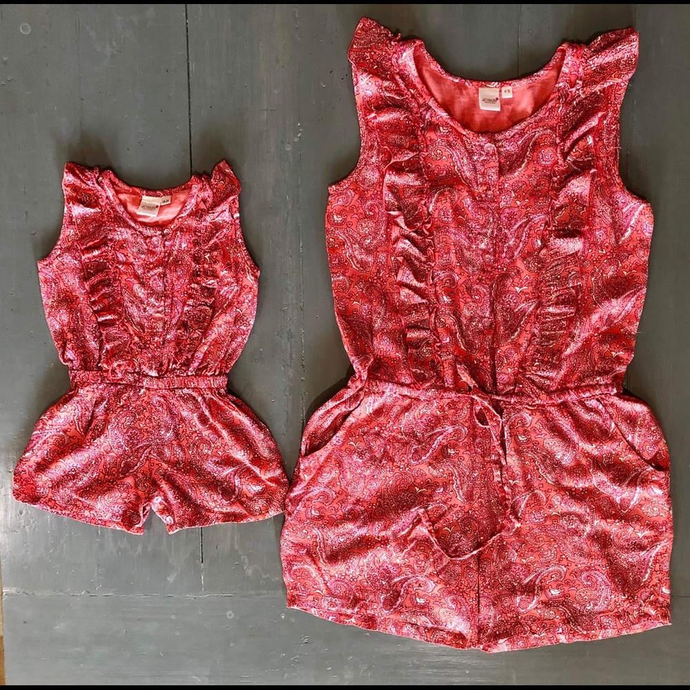 Mommy size XS romper and Kid size 18-24M.